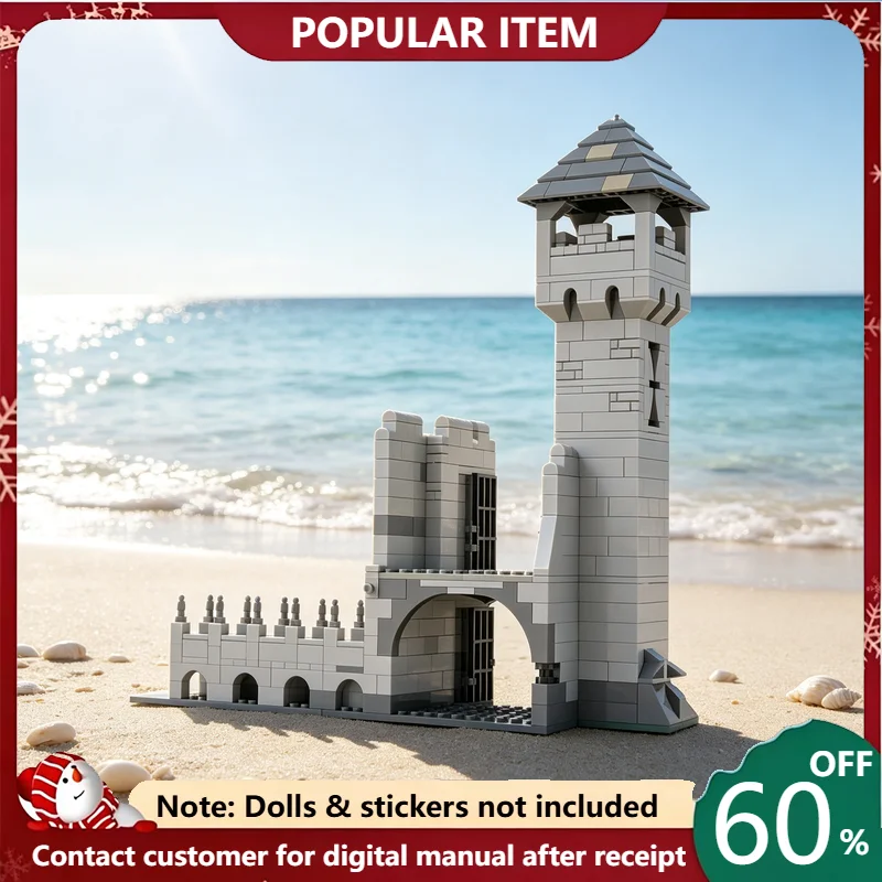 620PCS MOC Templar Tower Medieval Castle Building Model Building Blocks DIY Assembly Gifts for Adults Collection Desktop