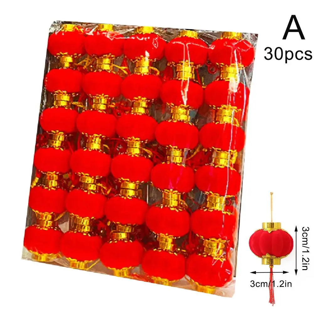 30er-Pack chinesische rote Laterne 2025 Frühlingsfest Hängelampe New Oil Party Ornament Jahr liefert Papier Weihnachtsdekoration T7d2