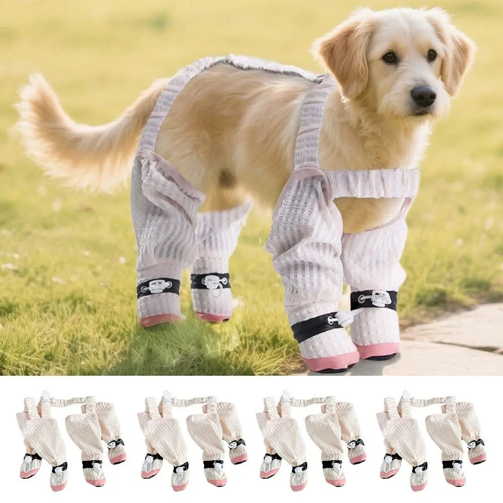 

Full Leg Protection Pet Strolling Going Out Pants Dust-proof Adjustable Dog Boot Leggings Anti-Slip Dog Jumpsuit Shoes