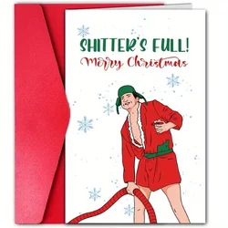 1pc, Christmas time card, Merry Christmas card, Christmas greetings card, funny Christmas card, hilarious man, for friends.
