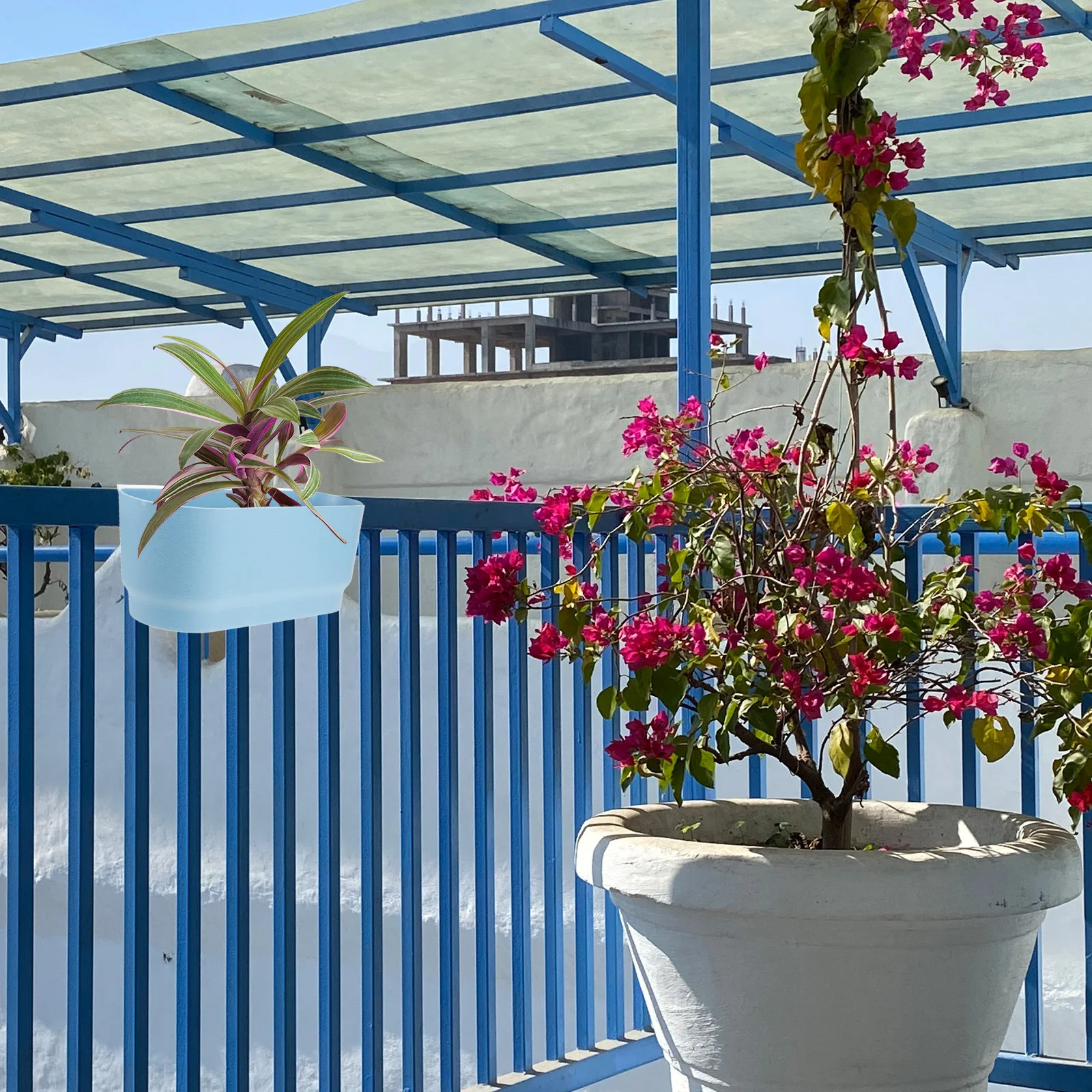 

Hanging Railing Planter Balcony Flower Pot Outdoor Garden Decor Plant Pot For Fence Wall Indoor Yard Gardening Supplies