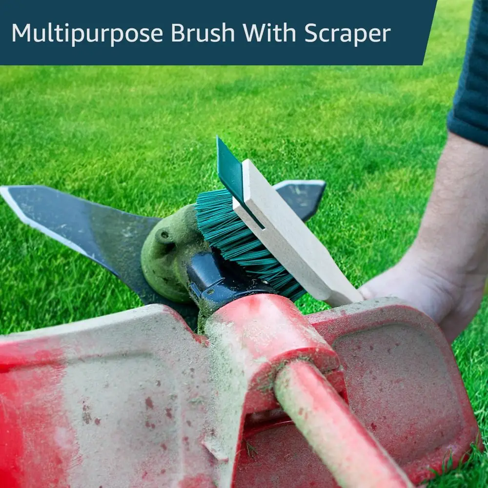 

Portable Outdoor Scraper Brush Wooden Handle Durable Garden Tool Brush Green Clean Lawn Mower Cleaning Brush