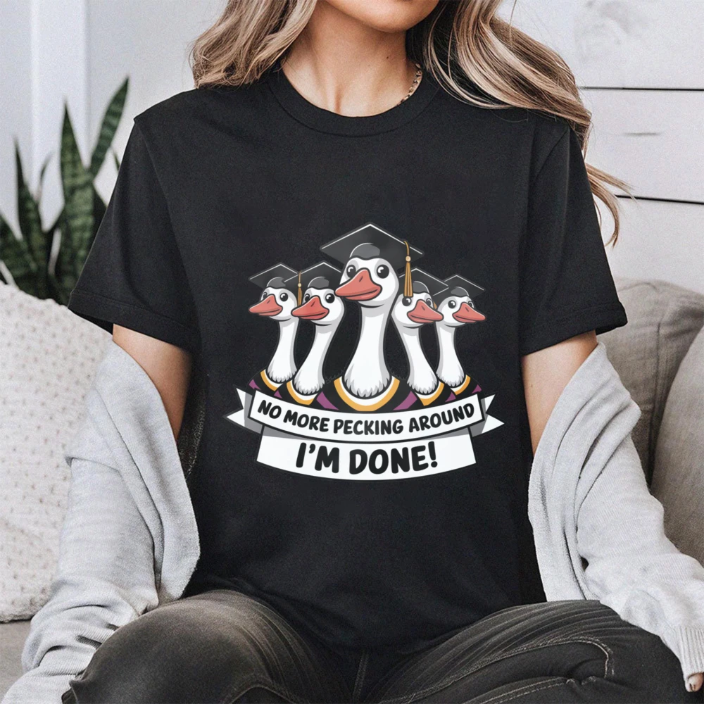I Graduated Can I Go Back To Bed Goose Women Tee Funny Goose Graduation Shirt Class of 2026 Gift for Her Aesthetic Clothes