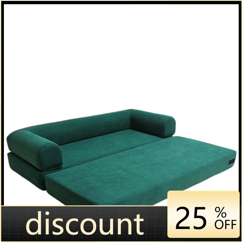 LMM sponge sofa corduroy three-person straight row sofa living room lazy sofa bed