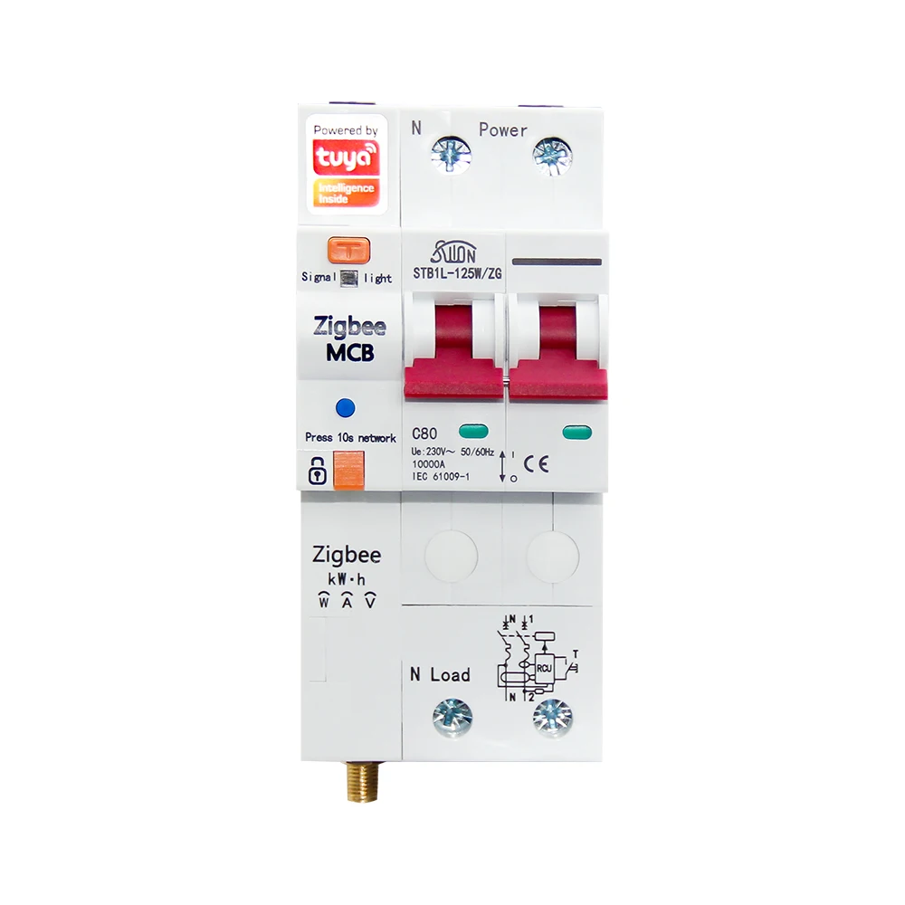 Tuya Zigbee Smart Circuit Breaker 1P-4P 80A Din Rail SwitchTimer Modulo Smart Life App Controllo vocale Supporto Alexa Google Home A