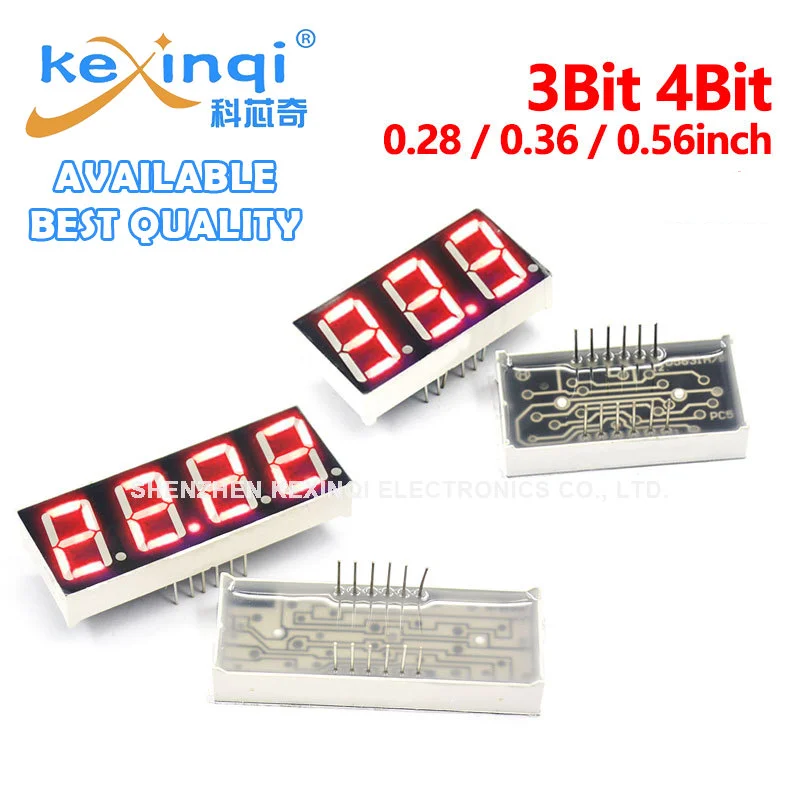 

10pcs Red LED Digits Display 0.28inch 0.36inch 0.56inch 3bit 4Bit Cathode Anode 8 Figure Display Light