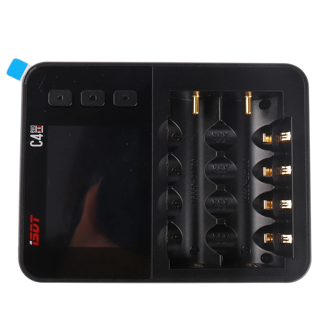 ISDT C4 EVO Smart Battery Charger With Type-C QC3.0 Output for AA AAA Li-ion Battery with IPS Display Screen