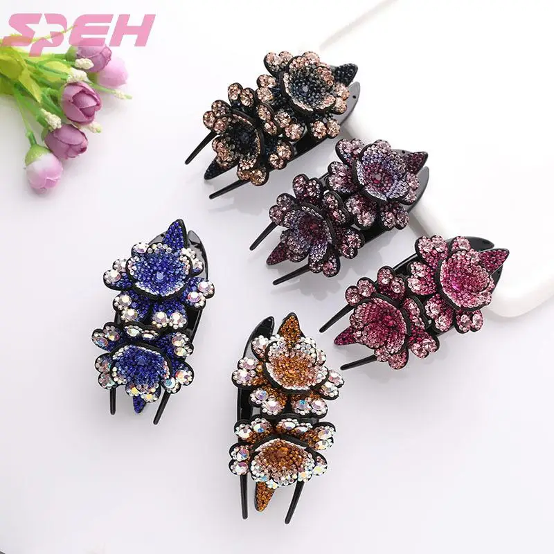 Flower plate hair duckbill clip horsetail catch clip word clip sharp beak clip adult large hairpin hair accessories