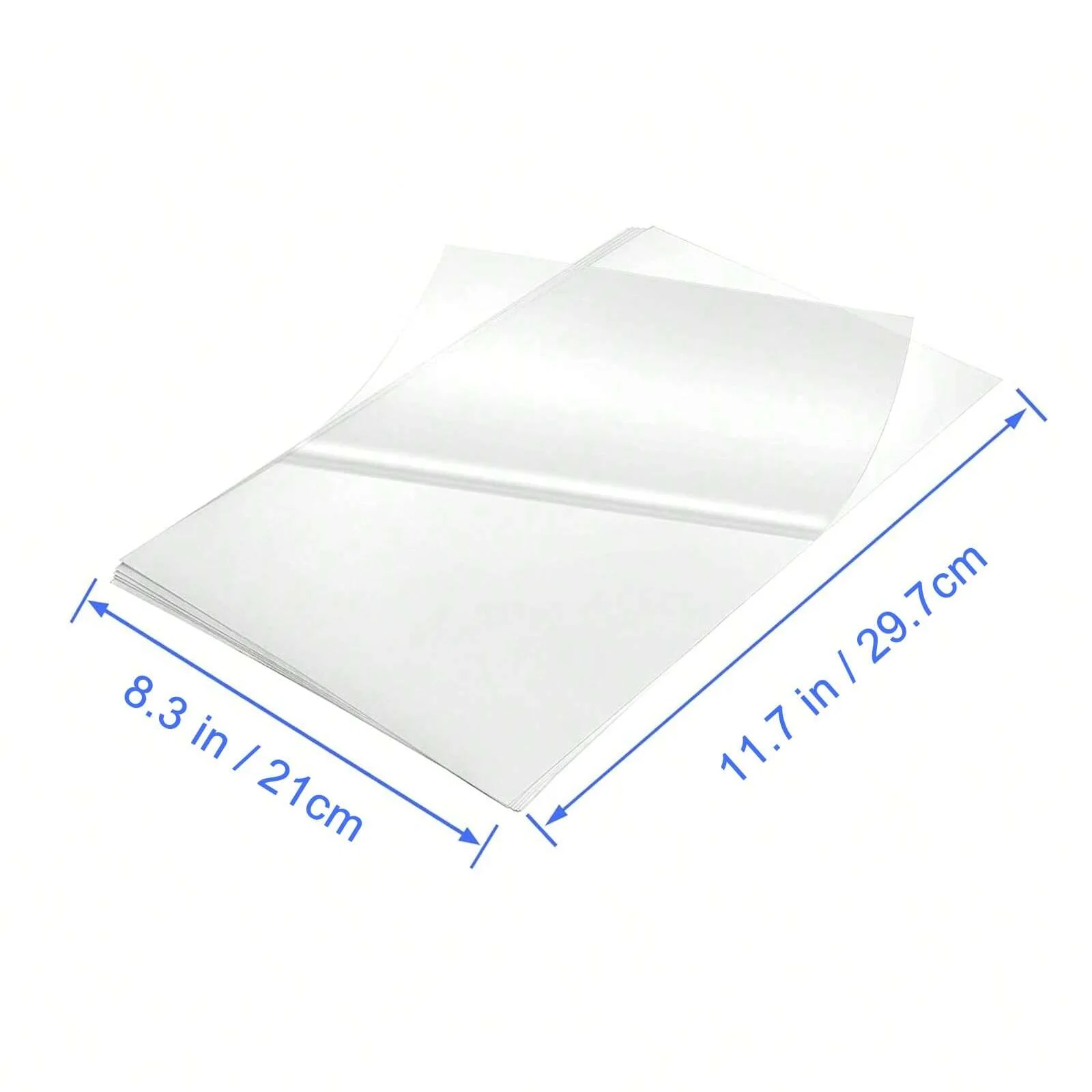 10/20 Sheets 65% Clear Waterproof Vinyl Sticker Paper A4 Size (8.3×11.7 inches), Translucent Inkjet Printable Sticker Paper