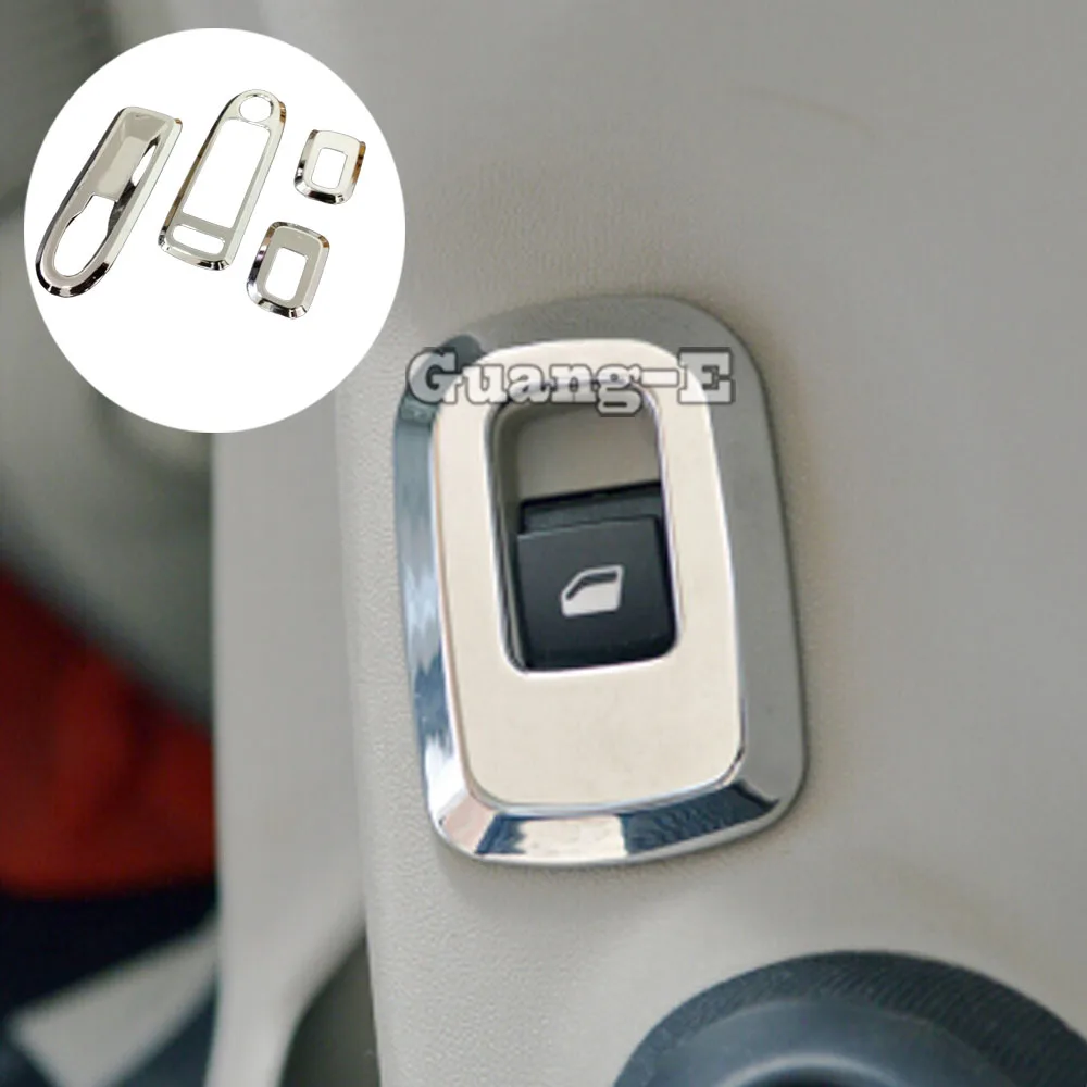 

Car ABS Chrome Door Window Glass Inner Panel Armrest Lift Switch Button Trim Frame For Peugeot 301 2014 2015 2016 2017 2018 2019