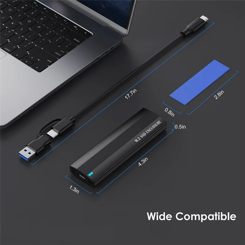 A13E-M.2 Hard Drive Enclosure NGFF Dual Protocol Typec Mobile Hard Drive Enclosure SATA SSD Solid State To USB