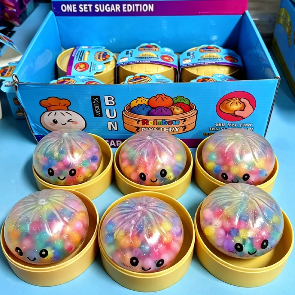 Bunte Glitzer Dumpling Squishies Sensorisches Quetschspielzeug_voghion.com