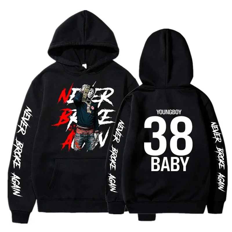 Never Broke Again-sudaderas con capucha para hombre y mujer, sudaderas con estampado con dibujo de YoungBoy, ropa deportiva informal Harajuku, jerséis con capucha