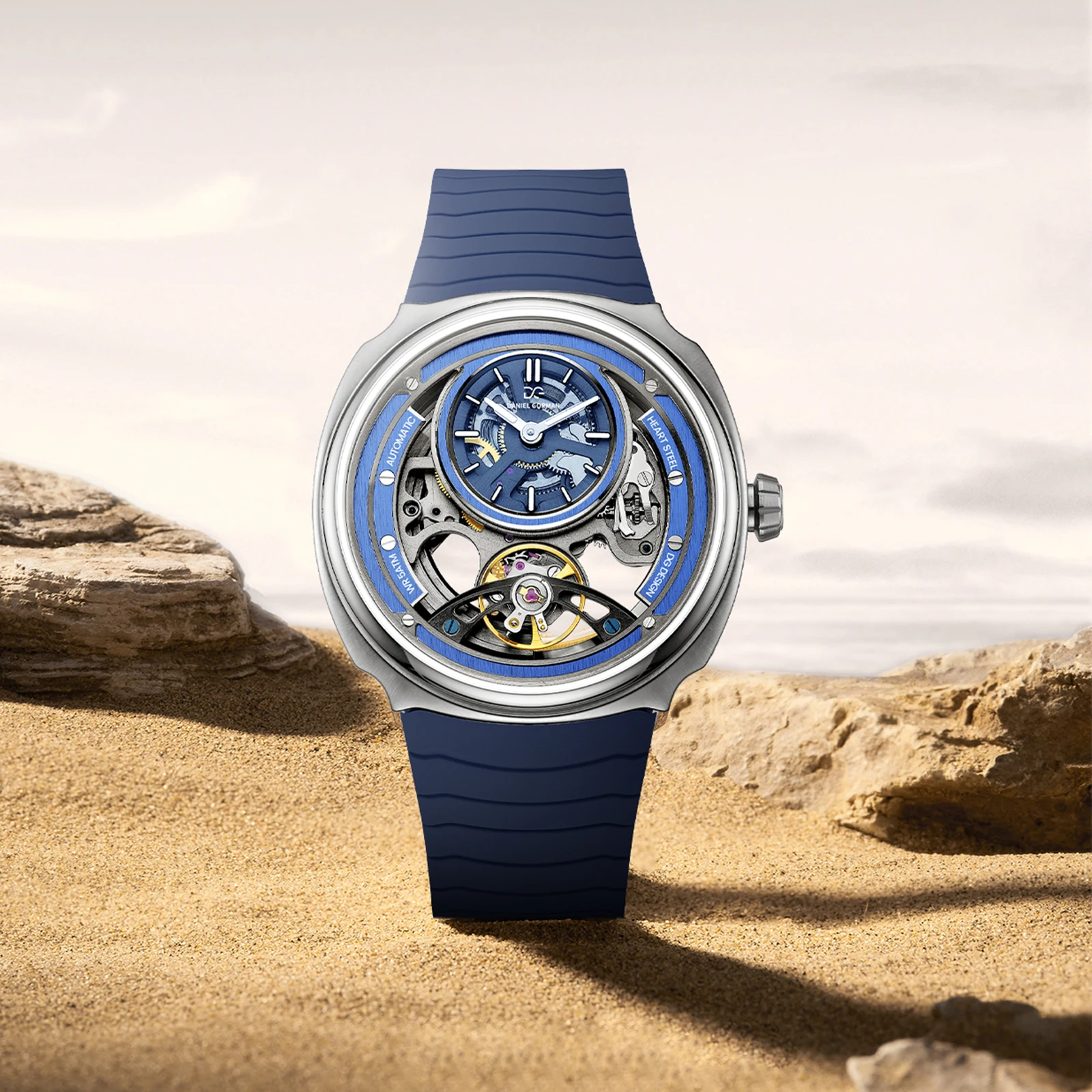 

DANIEL GORMAN High Quality Men's Automatic Watch with Stylish Sports Silicone Strap 5 ATM Luminous Waterproof Mechanical Watches