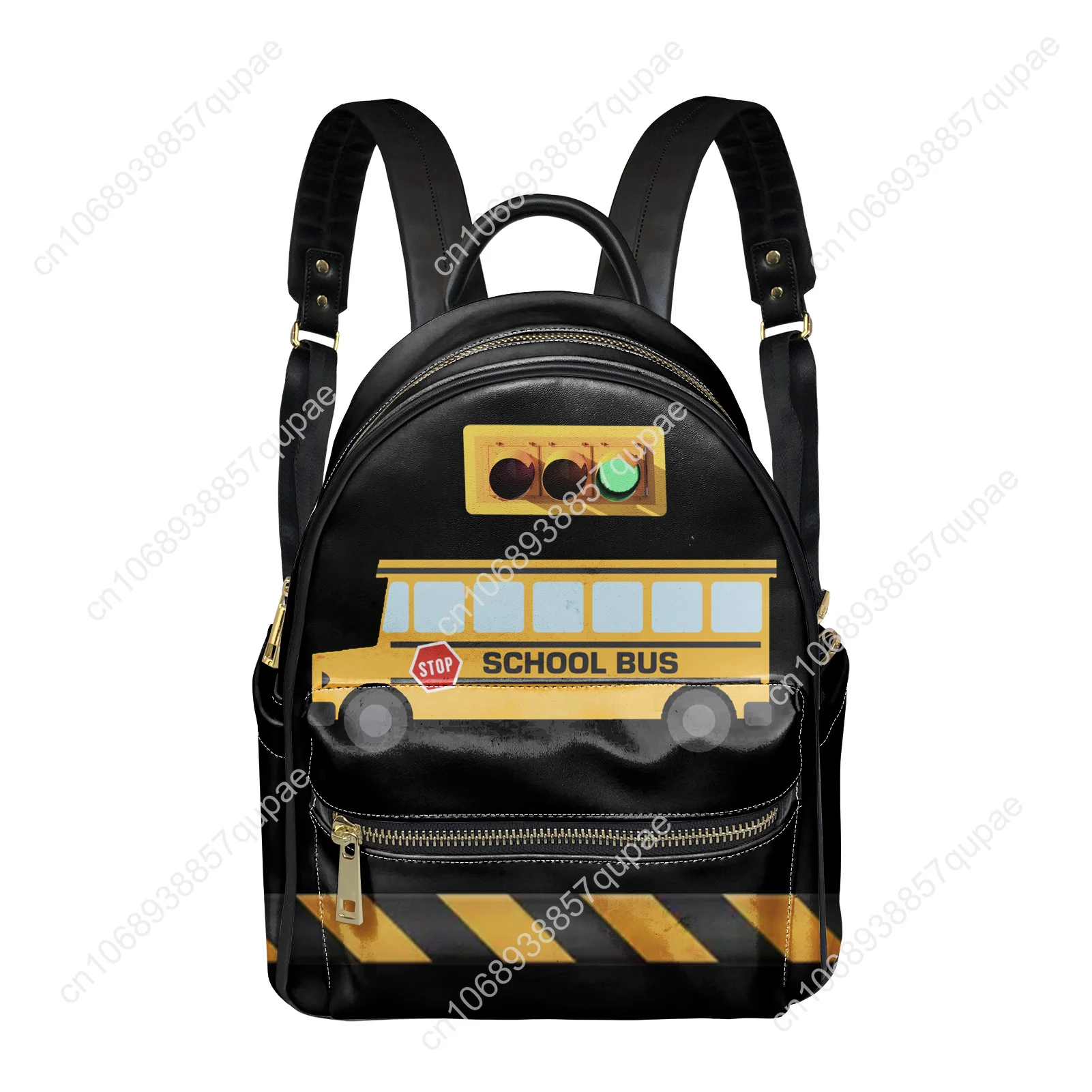 Yellow School Bus Printed Backpack Womens Men Personalized Double Shoulder Bag Business Travel Bookbag Rucksack Gift Daypack