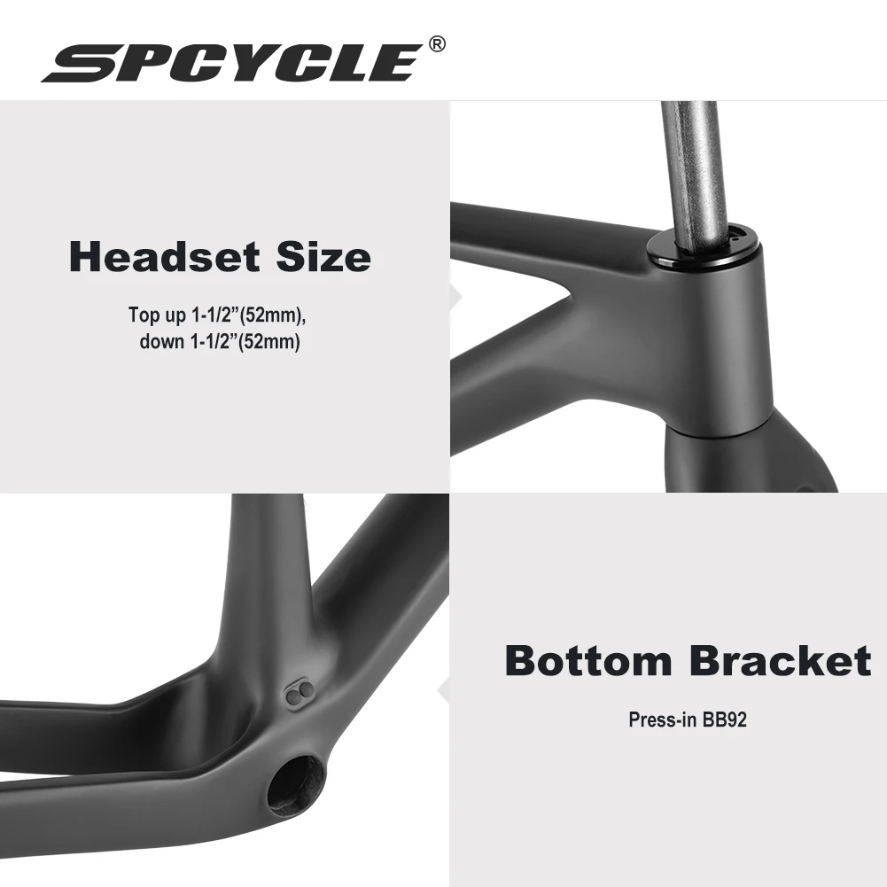 Spcycle Full Hidden Cable UDH Hanger T1000 Carbon 29er Carbon MTB Frame With 15x110mm Boost Rigid Fork