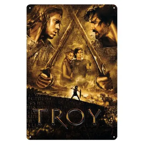 Troy Brad Pitt Movie Metal Poster Tin Sign - 20x30cm Collectable Plate