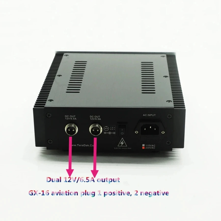 TeraDak Dual 12V / 6.5A Output HiFi 200W Linear Power Supply   Upgrade Version / Dual 5V/9V/15 Optional