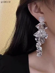 Cluster Crystal Acrylic Earrings For Women Ice Cube Irregular Large Long Drop Dangle Post Studs Big Earring Design Jewelry C1096