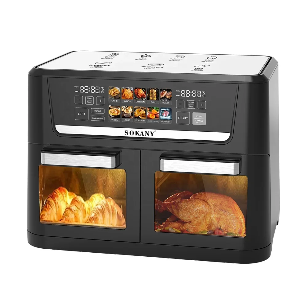 

-For SOKANY Factory Selling Directly Air Fryer 10-14L Preset Cooking Functions Stainless Steel Digital Air Fryer Wholesale
