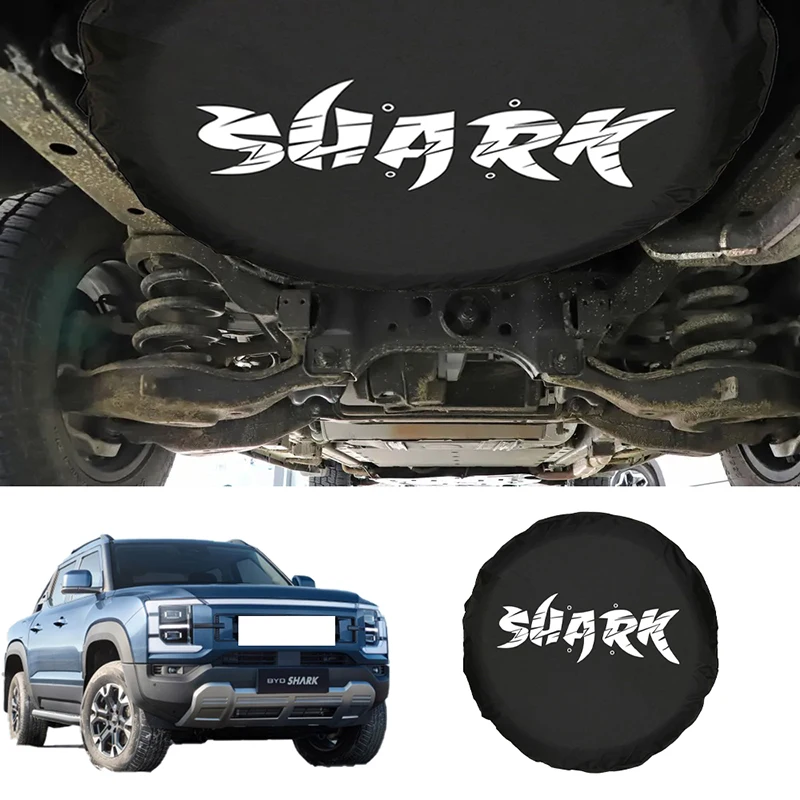 For BYD Shark 6 Pickup Truck Car Spare Tire Dustproof Cover Case Weatherproof Wheel Tire Bag Chassis Mount Car Accessories 18in
