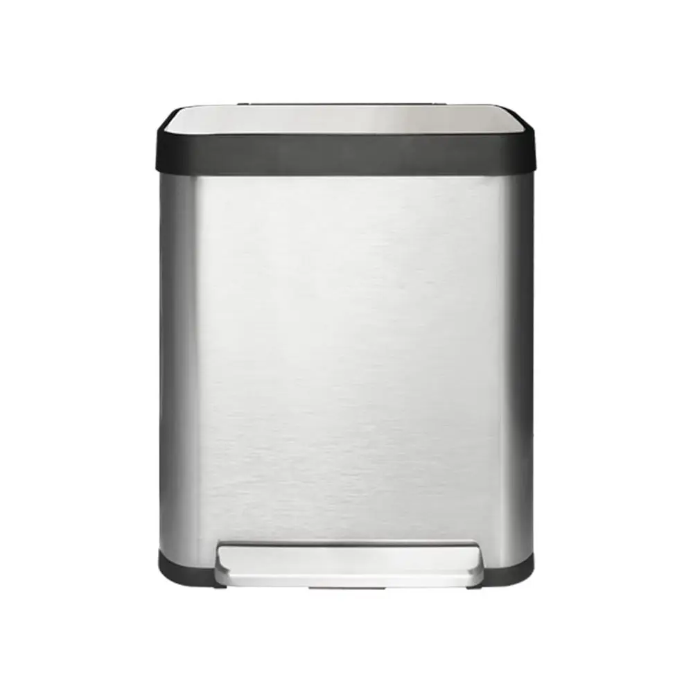 

Large 50L Stainless Steel Kitchen Trash Can with Step-On Lid and Stay-Open Feature