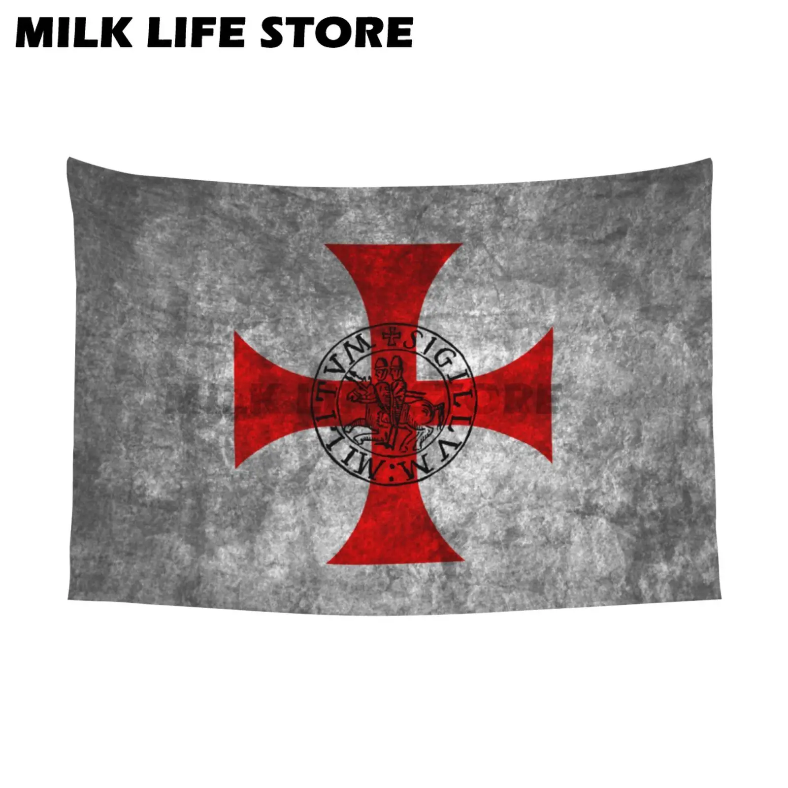 Double-sided Printing 90x150cm Roman Catholic Church Flag 3x5ft Knights Templar Red Cross War Banner