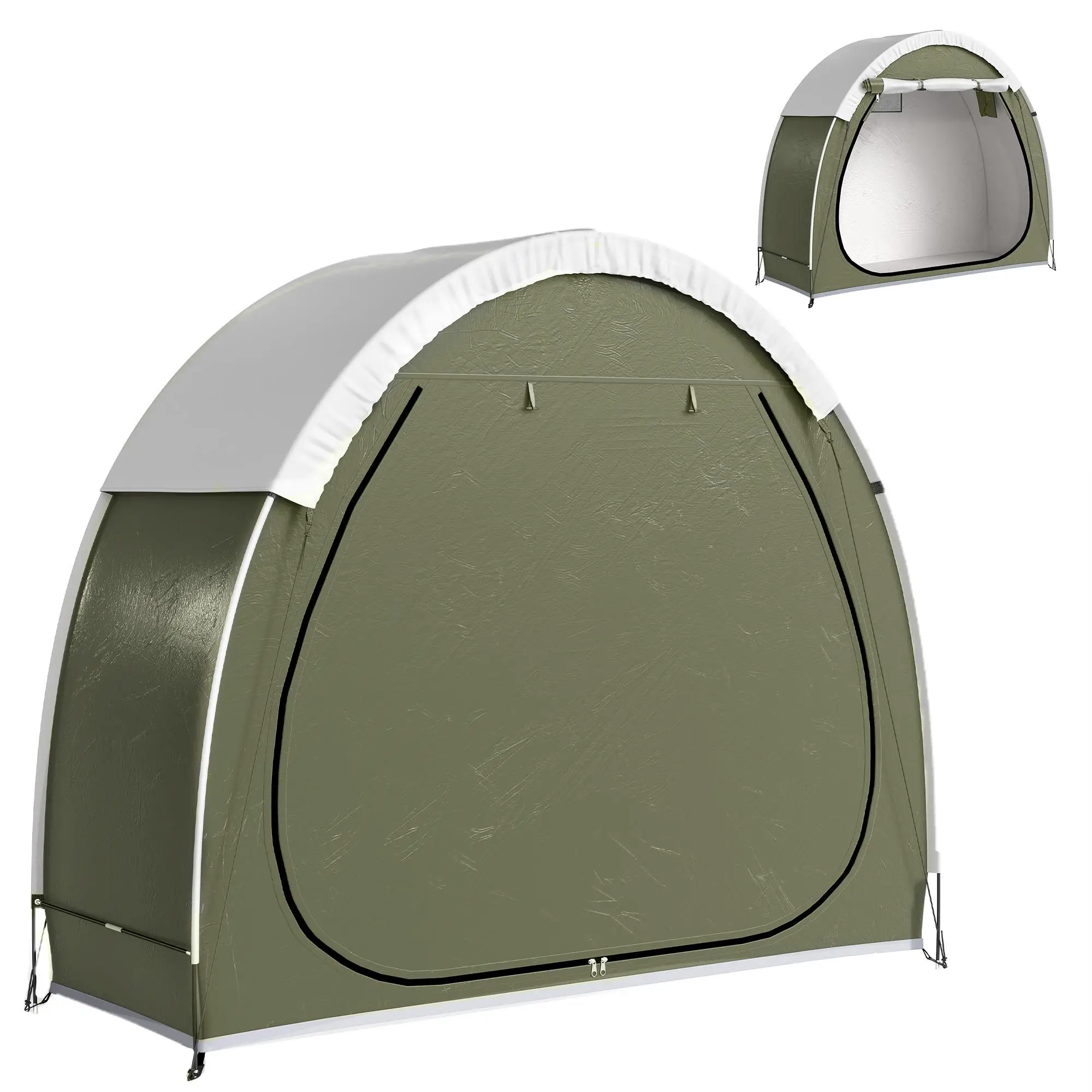 Carpa para bicicleta de 2 ruedas impermeable UPF50+ con ventilación 210D Oxford 200x80x170cm Verde
