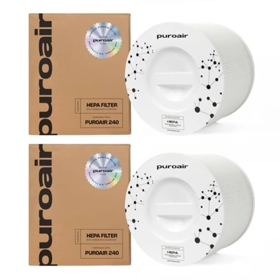 

Air purifier replacement filter for home use, genuine HEPA and activated carbon material, white, captures 99.9 of pollen, dust,