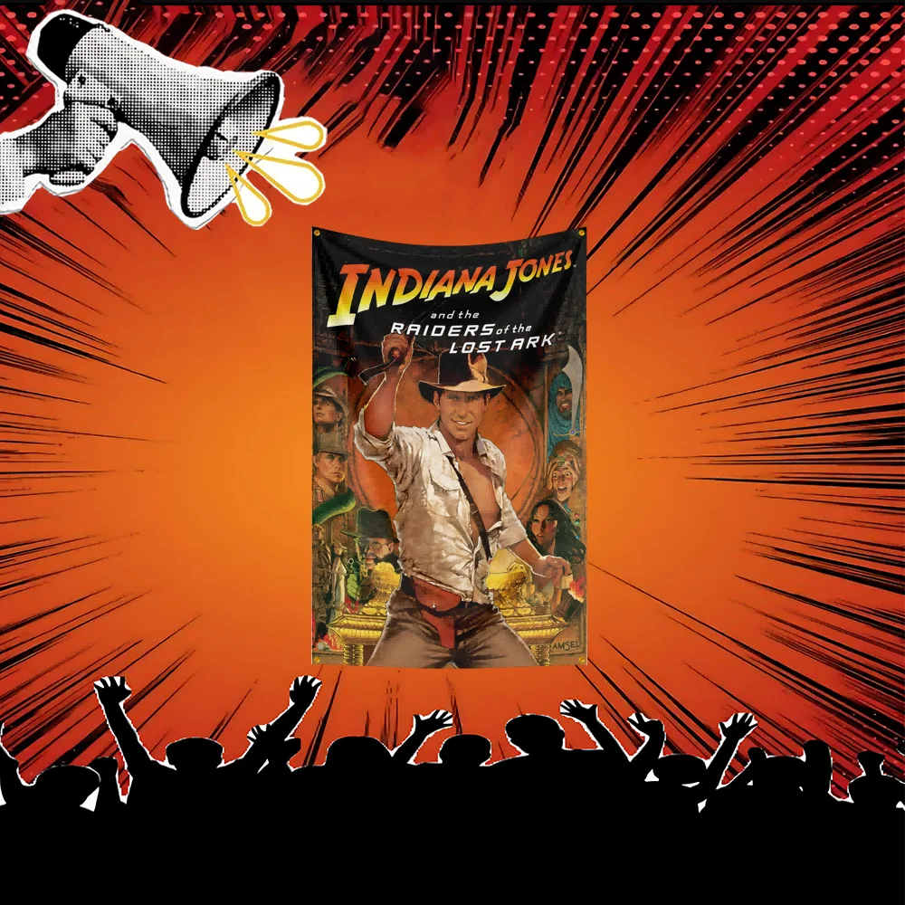 Indiana Jones Inspired Movie Flag 3x5 FT Polyester Banner For Bedroom Wall Decor Film Fan Gift