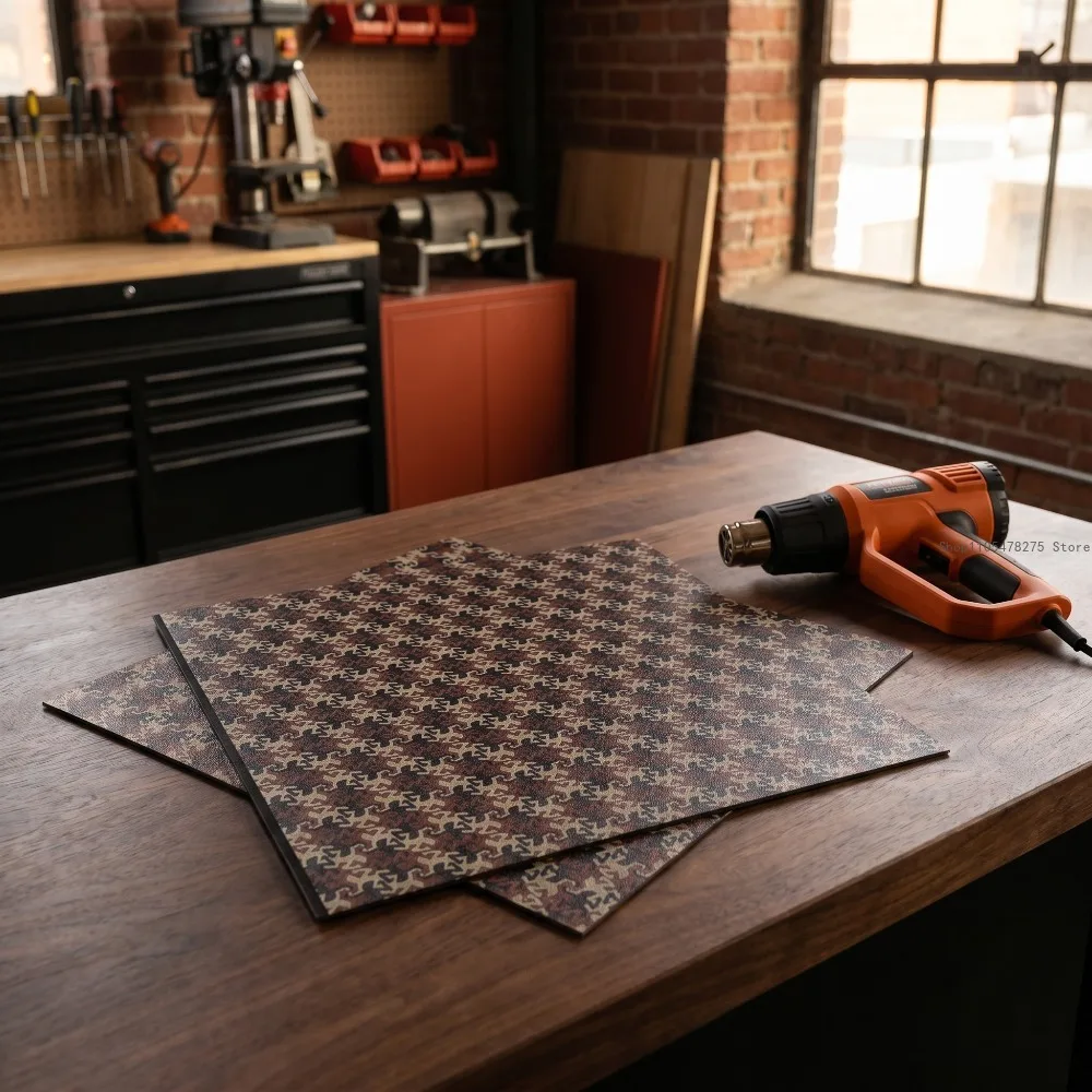 1 Piece Black Gecko-patterned Kydex Thermoplastic Sheet, Suitable for DIY Sheaths, Holsters and Handles (Multiple Sizes)