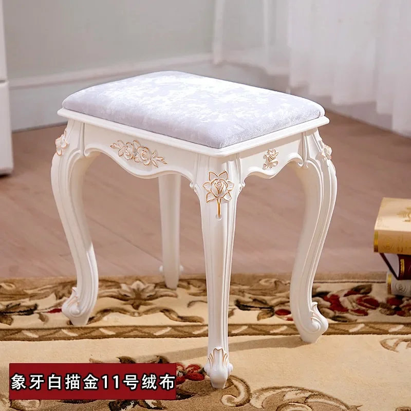 American makeup chair European dresser stool Chinese classical home small square stool Guzheng piano stool single antique