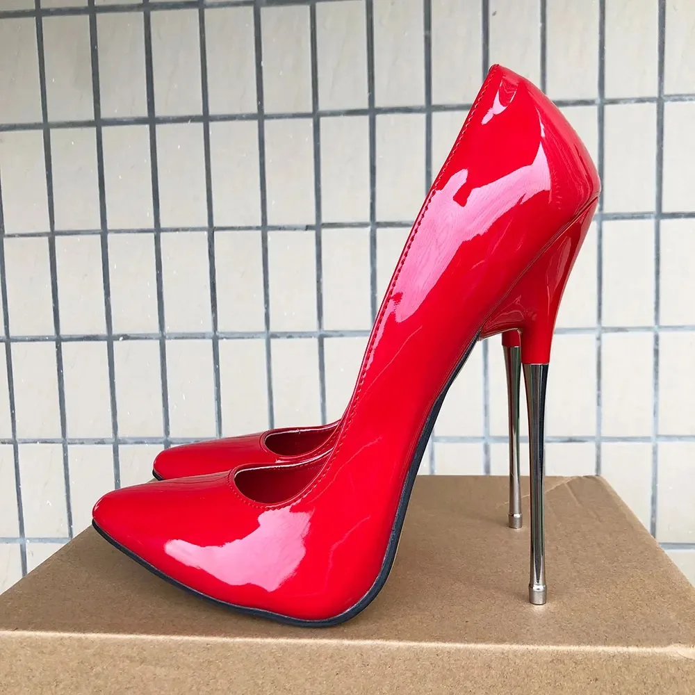 Newly 16cm Extreme High Heels All Red Stilettos Pumps Cross Dresser Fetish Black White Catwalk Unisex Shoes Plus Size35-46