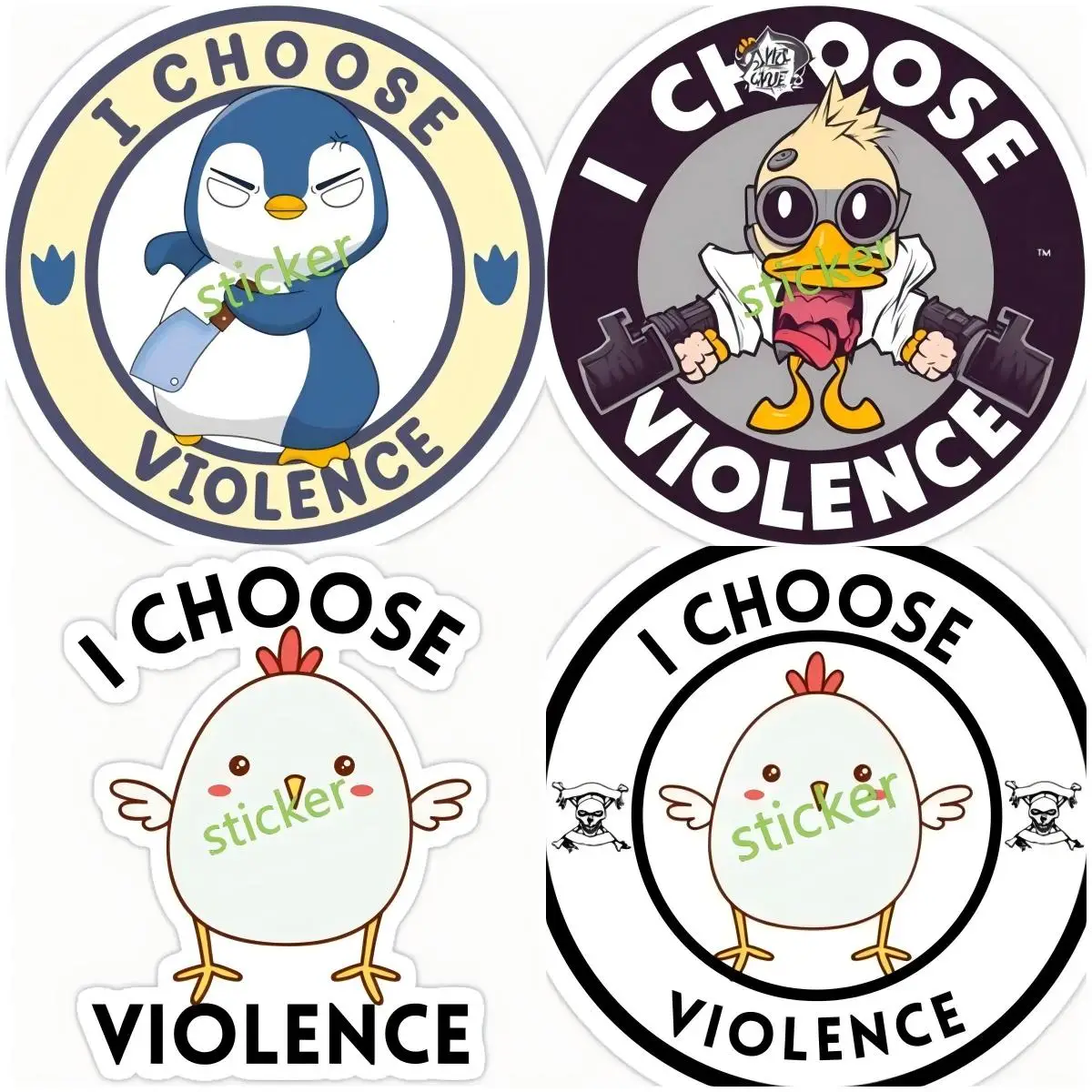 

I Choose Violence sticker Waterproof Vinyl Decal for Laptop Water Bottle Car Tumbler Truck Auto Motorcycle Accessories