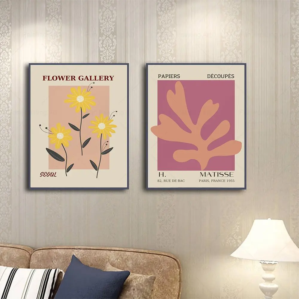 مجردة زهرة ماتيس بيكاسو المشارك معرض معرض الرسم على لوحات القماش الجدارية طباعة الشمال صورة ديكور غرفة المعيشة الحديثة