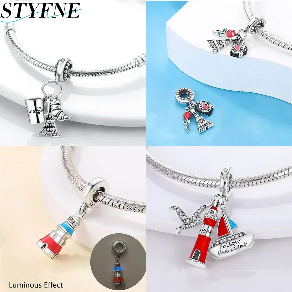 Sterling Silver 925 Pendant Desert Series Pyramid Mummy Bead for Women Diy Bracelet Necklace Original Charms for Jewelry Making