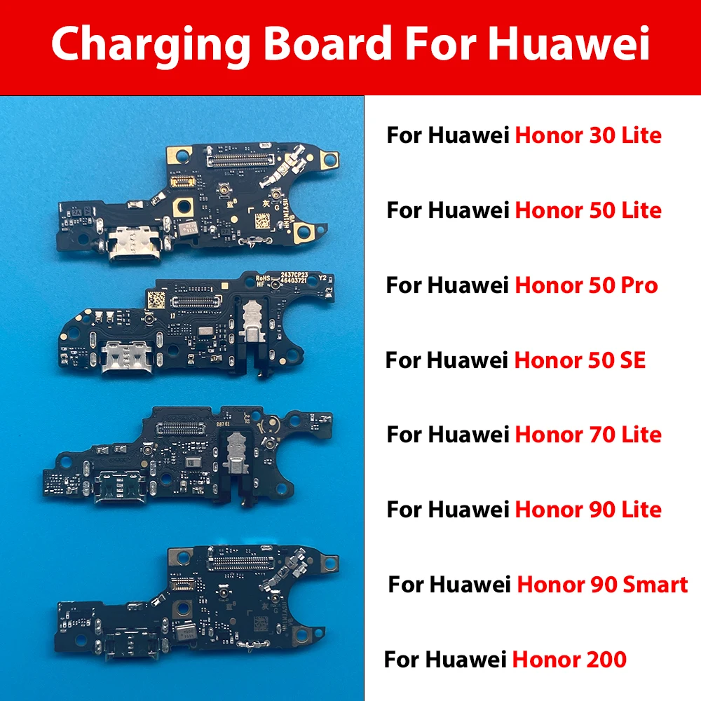 USB Charging Port Dock Charger Plug Connector Board Flex Cable For Huawei Honor 30 Lite 50 SE 70 Lite 90 Smart 200 Magic 4 Pro