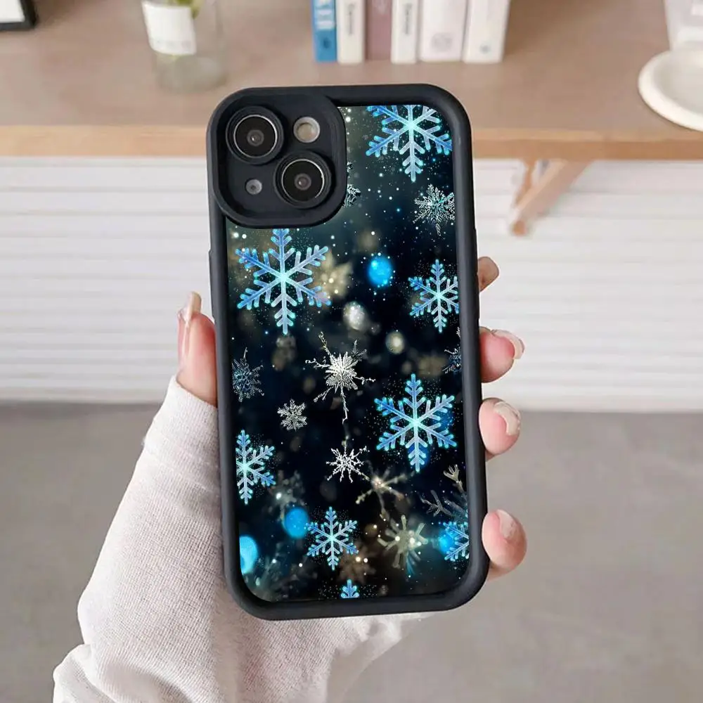 

Winter Snowflake Mobile Cell Phone Case for iPhone 17 16 15 14 13 12 11 Air Pro Max Plus Thicken TPU Colorful Cover Luxury Cover