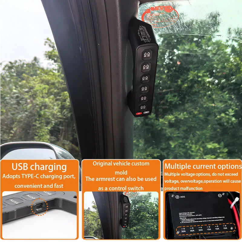 A-pillar door handle modification for Toyota Prado 120 / Handle with integrated wireless remote control switch