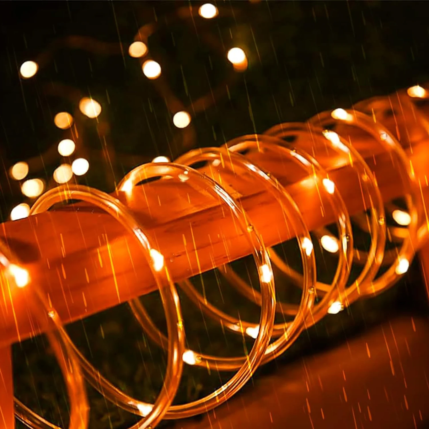 12m 100led Outdoor Solar Tube Rope Led Light Garden Halloween ChristmaDecor Fairy String Lights With 8 Modes Solar Fence Lights