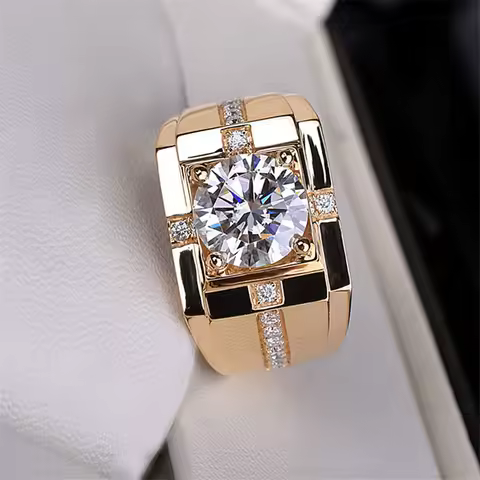 Luxury Silver Color Round Cubic Zircon Rings for Men Classic Wedding Ceremony Ring Dazzling Male Accessories Jewelry Hot