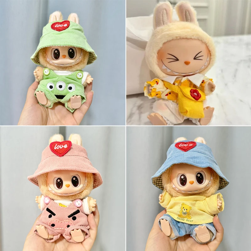 Mini Plush Doll'S Clothes Outfit Accessories For Korea Kpop Exo Labubu V1 V2 Idol Dolls Goose Dinosaur Macaron Clothing Gift