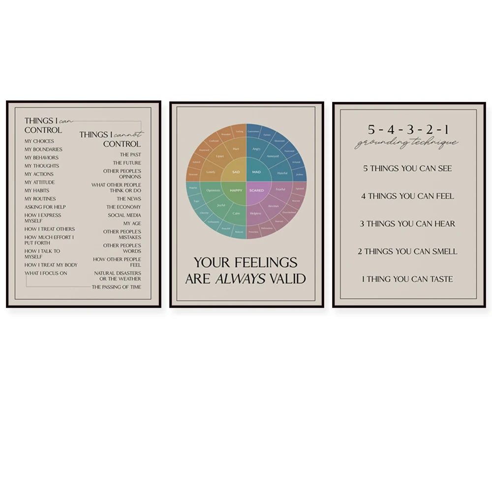 Mental Health Canvas Poster Safe Space Counseling Office Decor Printing Picture Wall Painting Mindfulness Reminder Therapy Gift
