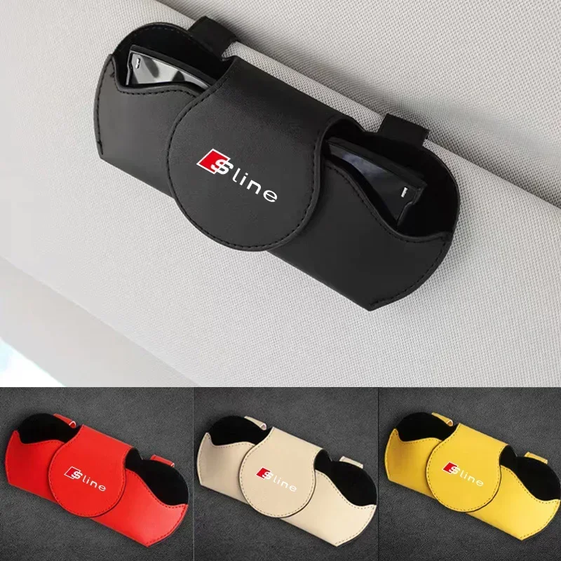 For Audi Q3 Q5 Q7 Q8 TT S Line A3 A4 A5 A6 A7 A8 Car Sunglasses Holder Multi-function Glasses Clip Bill Clip Car accessories