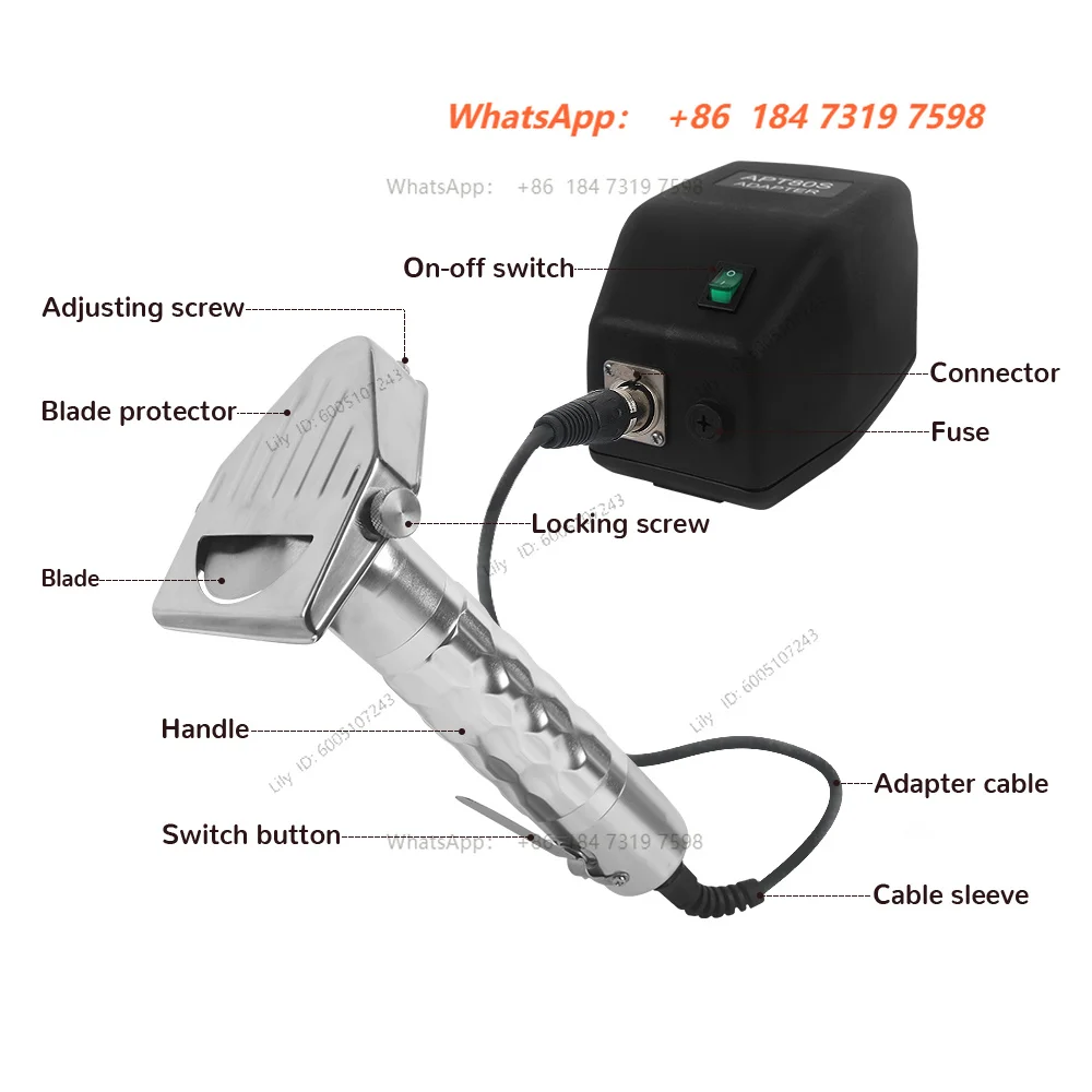 Kebab Slicer Electric 80 mm Diameter Blade Handheld Shawarma Slicing Machine Transformer 80W 110V-220V Universal