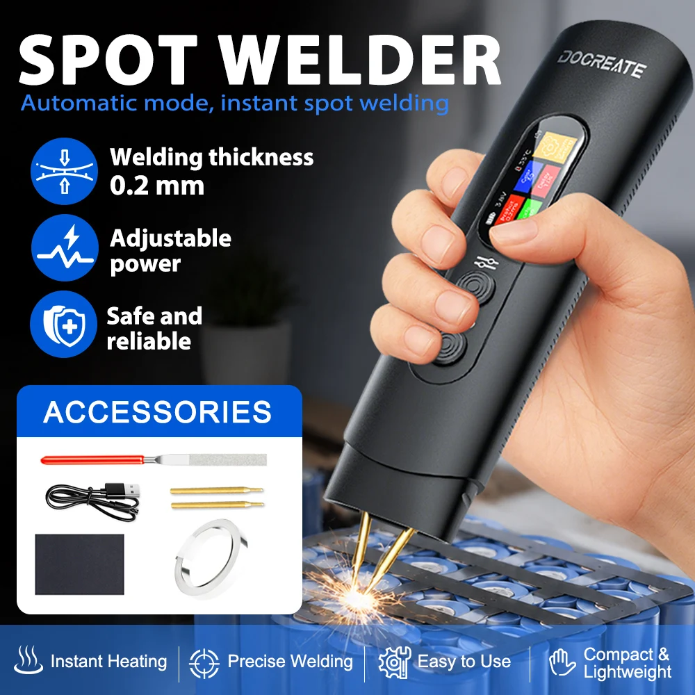 3360W Handheld Dual Pulse Spot Welder 800A TFT Screen Dual Mode Type-C Rechargeable Nickel DIY Electronic Welding Machine