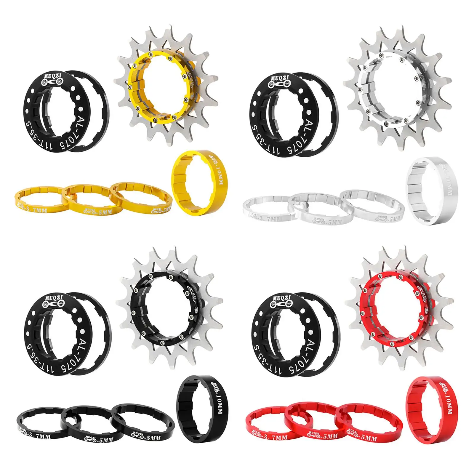 Juego de piñón de rueda libre para bicicleta, casete de acero de alta resistencia, rueda libre de 15 dientes