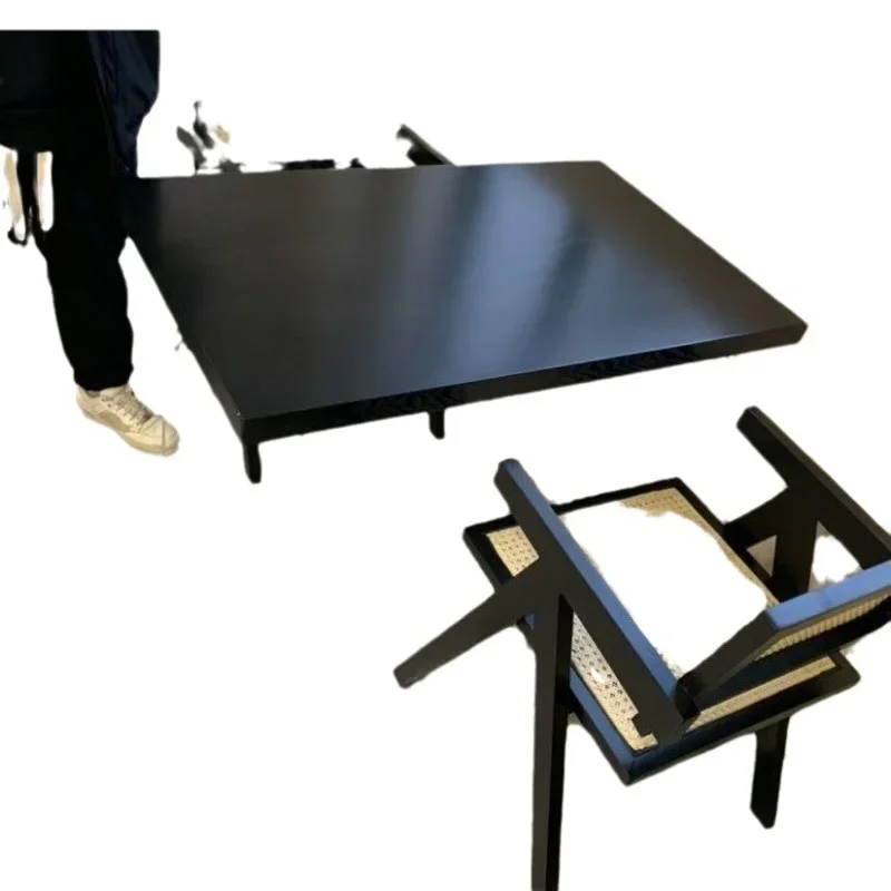 

rectangular solid wood, tea table and chair living room, modern simplicity and light luxury, suspension integration