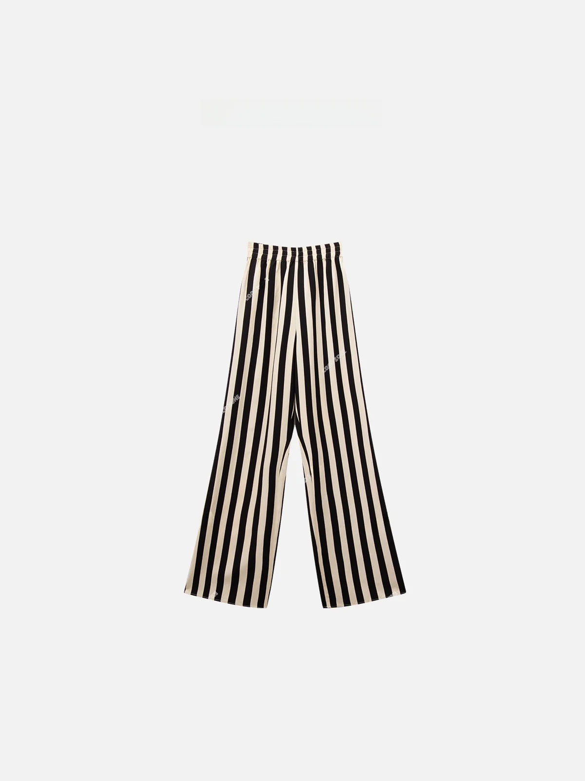 

Zone Zhou 2026 Spring Summer Stripe Color Blo Elastic Waist Casual Pants Ele Slim Straight Leg Trousers