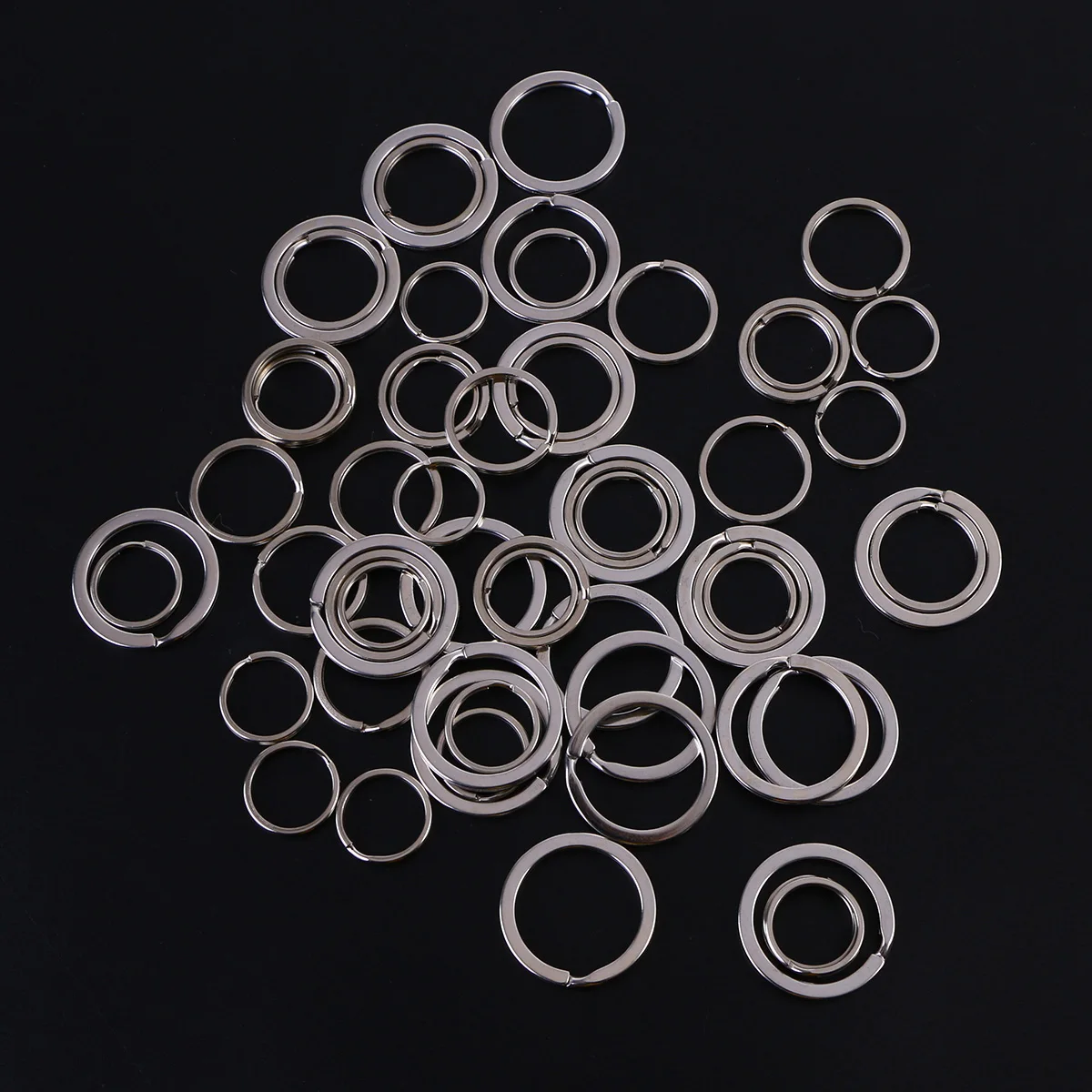 

60 Pcs Flat Metal Keychain Rings Round Split Heavy Duty Durable Key Rings for DIY Craft Home Car Keys Organization(Silver)